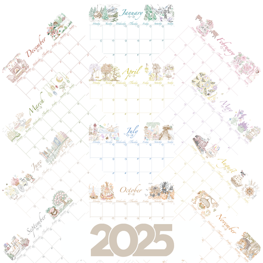 2025 Monthly Digital Planner - Months ONLY