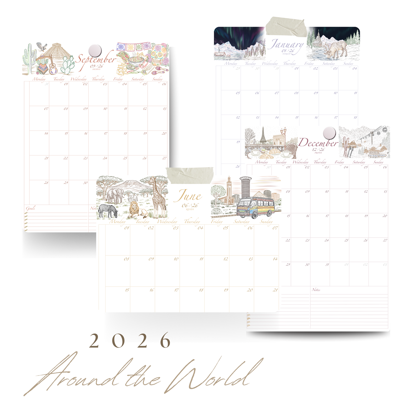 2026 Monthly Digital Planner - Months ONLY